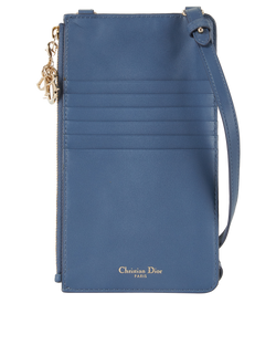 Christian Dior Flat Pouch, Leather, Blue, 43MA0260, S, 3*